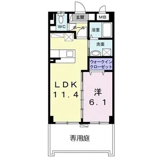オーブ アビタシオン【1階】の間取り