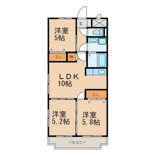 サンロード岡本II【3階】の間取り