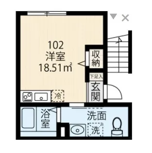 ラフィーネ石川町【1階】の間取り