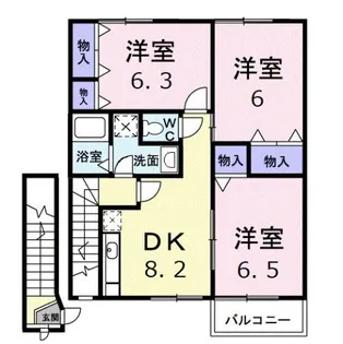 タウニーヒルズ【2階】の間取り