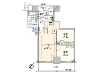 ジオタワー大阪十三【18階】の間取り