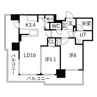 ブランズタワー札幌【4階】の間取り