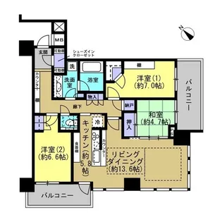 リヴァリエC棟【27階】の間取り