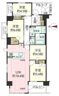 プレミスト西院【4階】の間取り