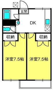 みくらコーポB【1階】の間取り