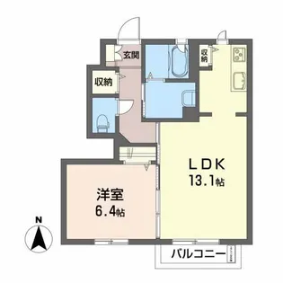 プライムタウン B【1階】の間取り