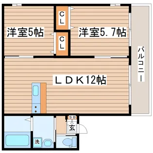 シャルマンハイム【1階】の間取り