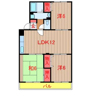 クレスト芝山 A棟【1階】の間取り