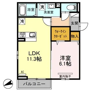 グランディール和光【1階】の間取り