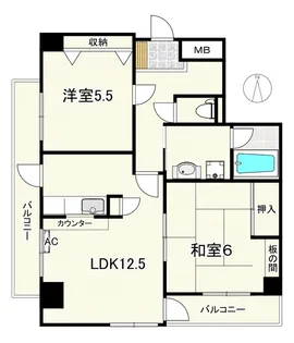 エスポワール青葉台 A棟【6階】の間取り