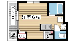 コーポ春日野【1階】の間取り