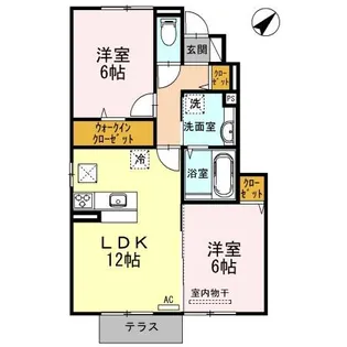 ラクス コーフ【1階】の間取り