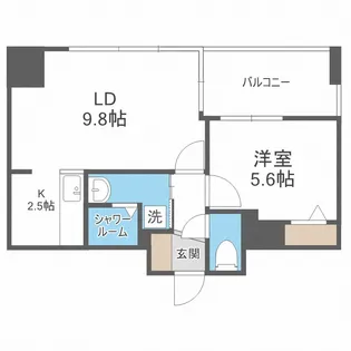 アクタス渡辺通パークシティ【6階】の間取り