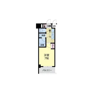 ルクレ新町レジデンス【7階】の間取り