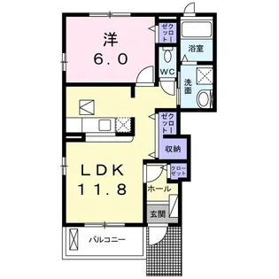 フォンテーヌ.ブローA【1階】の間取り