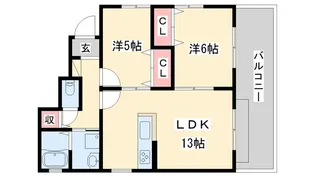 ファミーユ溝之口【1階】の間取り