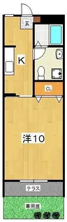 ウッドヴィレッジ/1K【1階】の間取り