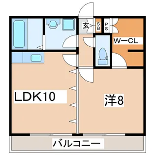 ピースアンドローレル【1階】の間取り