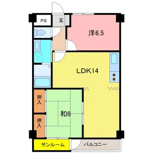 覚善ハイツ【4階】の間取り