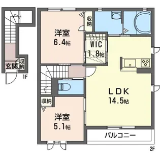 CASA フェリーチェ シャーメゾン【2階】の間取り