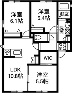 ジューヴェII【1階】の間取り