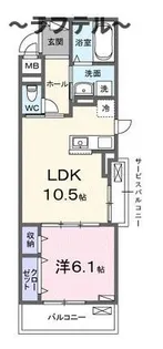 ヴィラ明の沢【3階】の間取り