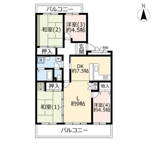 UR星が丘パークランドつぐみ台【3階】の間取り