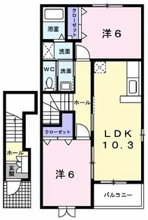 エルミタージュ A【2階】の間取り