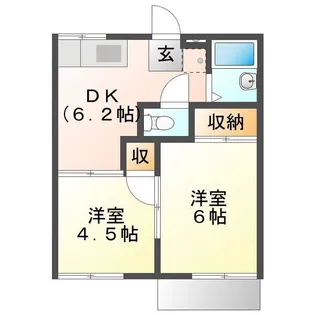 サニーハイツ【1階】の間取り