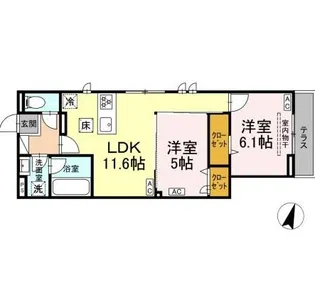 セレスティア扇VII【2階】の間取り