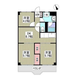 アザレアマンション【4階】の間取り