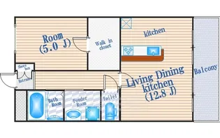 コーポ南千里【5階】の間取り