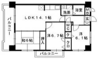 カズ・ガリアーノ【6階】の間取り