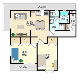 アンバサダー【4階】の間取り