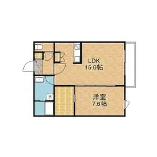 リベルテスクアール六番館【1階】の間取り