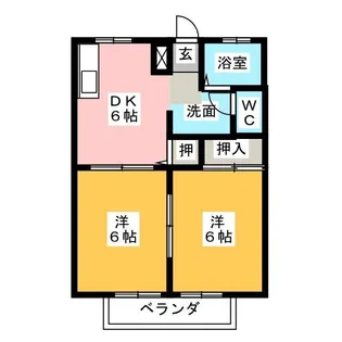 西ハイツ【2階】の間取り