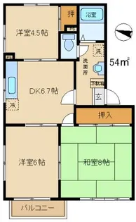 コーポ多摩【1階】の間取り