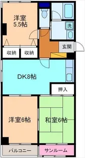 サンシャイン赤坂【5階】の間取り