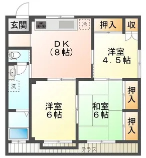 長田コーポ【1階】の間取り