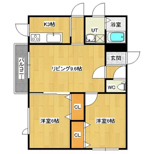 リバーサイドラピュタN【3階】の間取り