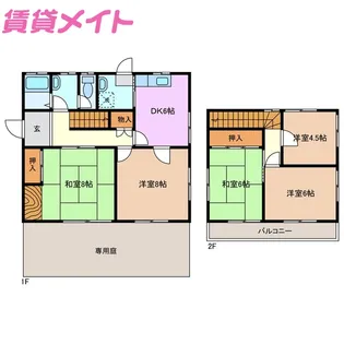 三重県四日市市あかつき台1【一戸建】の間取り