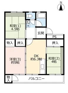 UR西上尾第二【4階】の間取り