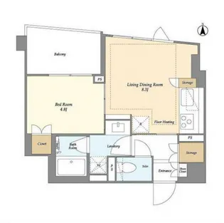 LIBR GRANT 四谷三丁目【3階】の間取り