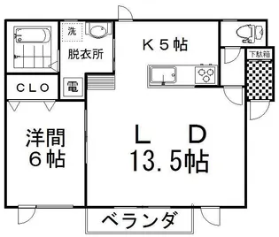 1LDKの間取り画像