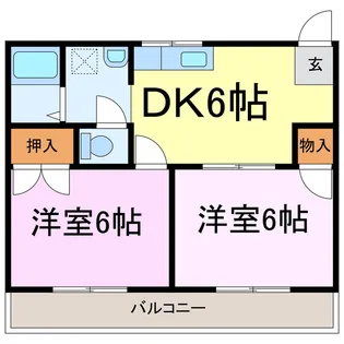 小森谷ハイツPart2【1階】の間取り