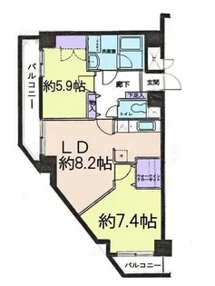 グリーンパーク北千住3 1番館【14階】の間取り