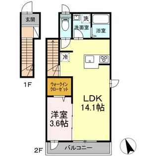 D-room赤松町【2階】の間取り