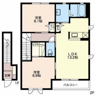 ラメール59?C【2階】の間取り