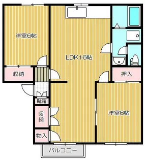 プリオール女池C棟【2階】の間取り