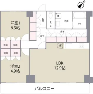 カーサリナート山王【5階】の間取り